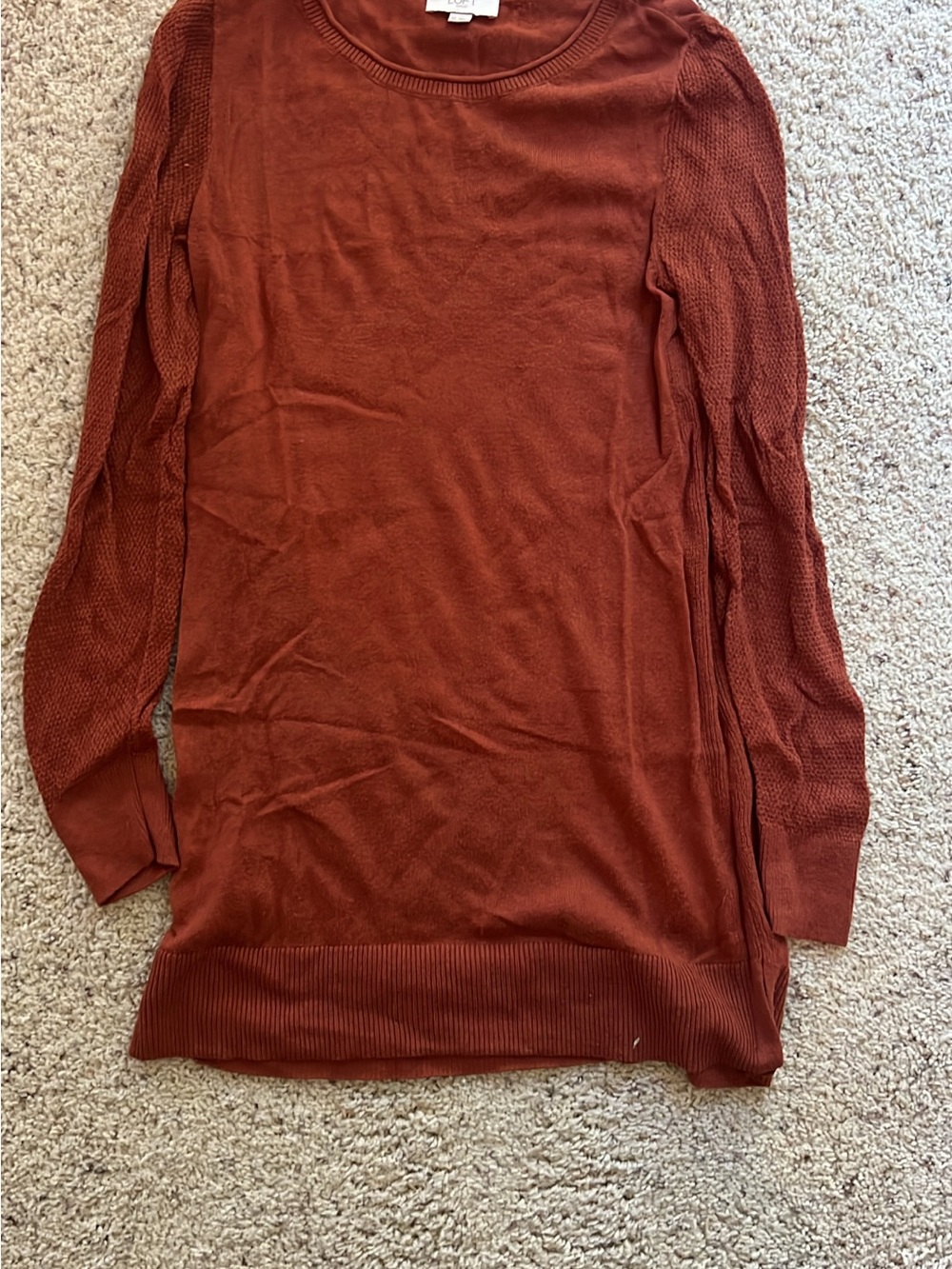 LOFT Rust Crewneck Sweater
